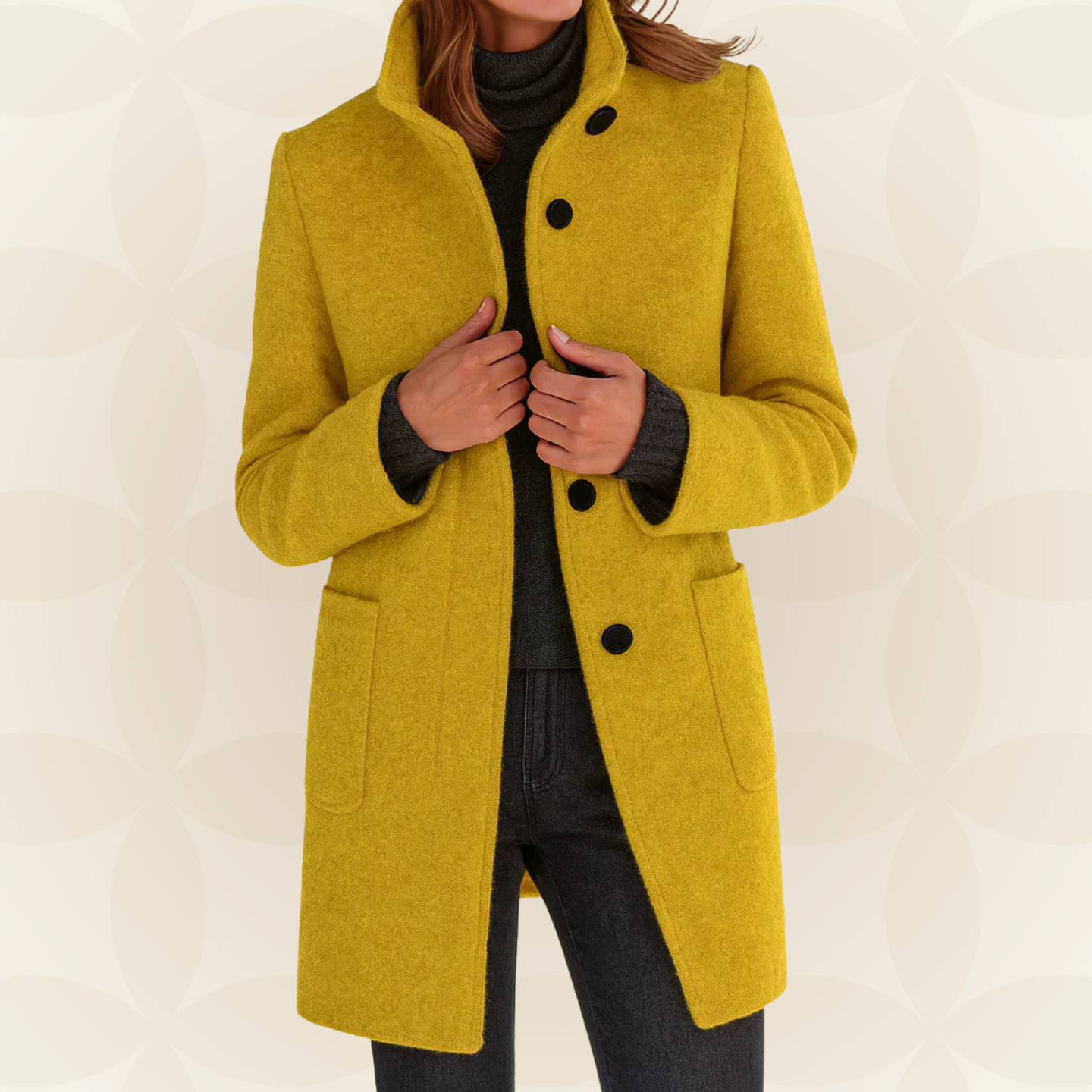 Damesjas met Hoge Kraag – Comfortabele Herfstjas