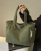 Geribde Draagtas Dames met Koorddetail – Herfst Shopper