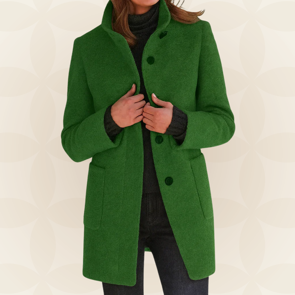Damesjas met Hoge Kraag – Comfortabele Herfstjas