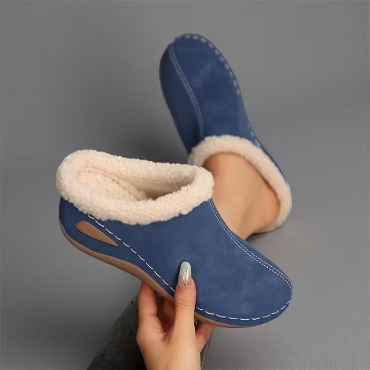 Bontgevoerde Slip-On Sandalen Dames – Warme Herfst Sloffen