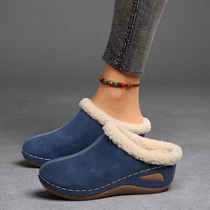 Bontgevoerde Slip-On Sandalen Dames – Warme Herfst Sloffen