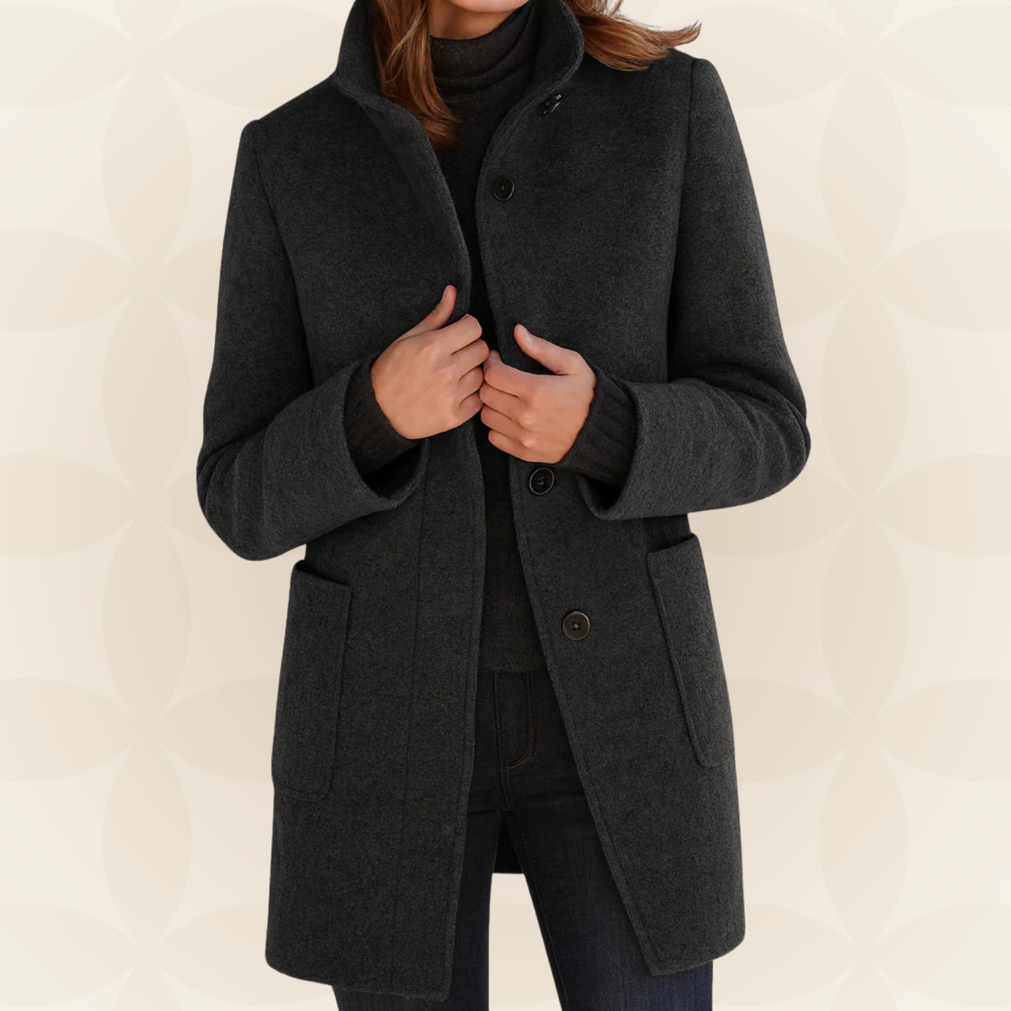 Damesjas met Hoge Kraag – Comfortabele Herfstjas