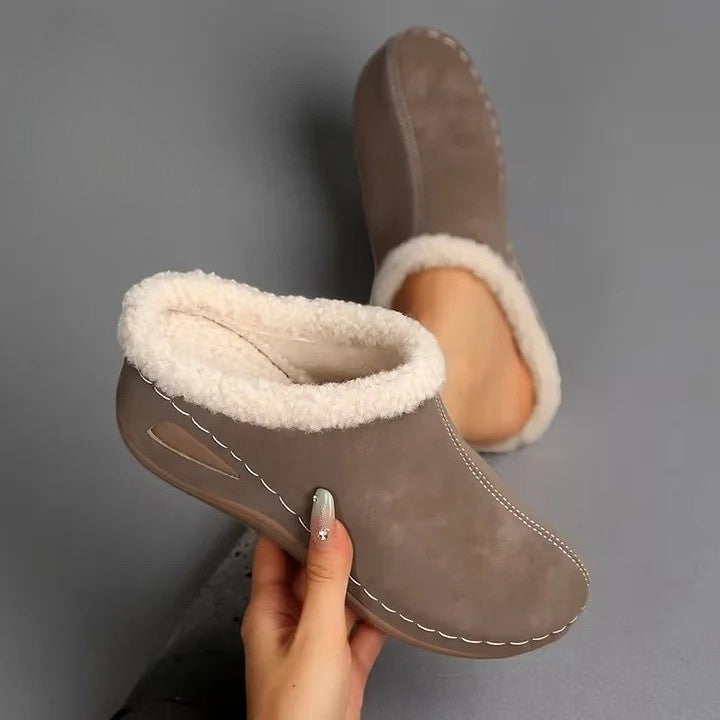 Bontgevoerde Slip-On Sandalen Dames – Warme Herfst Sloffen