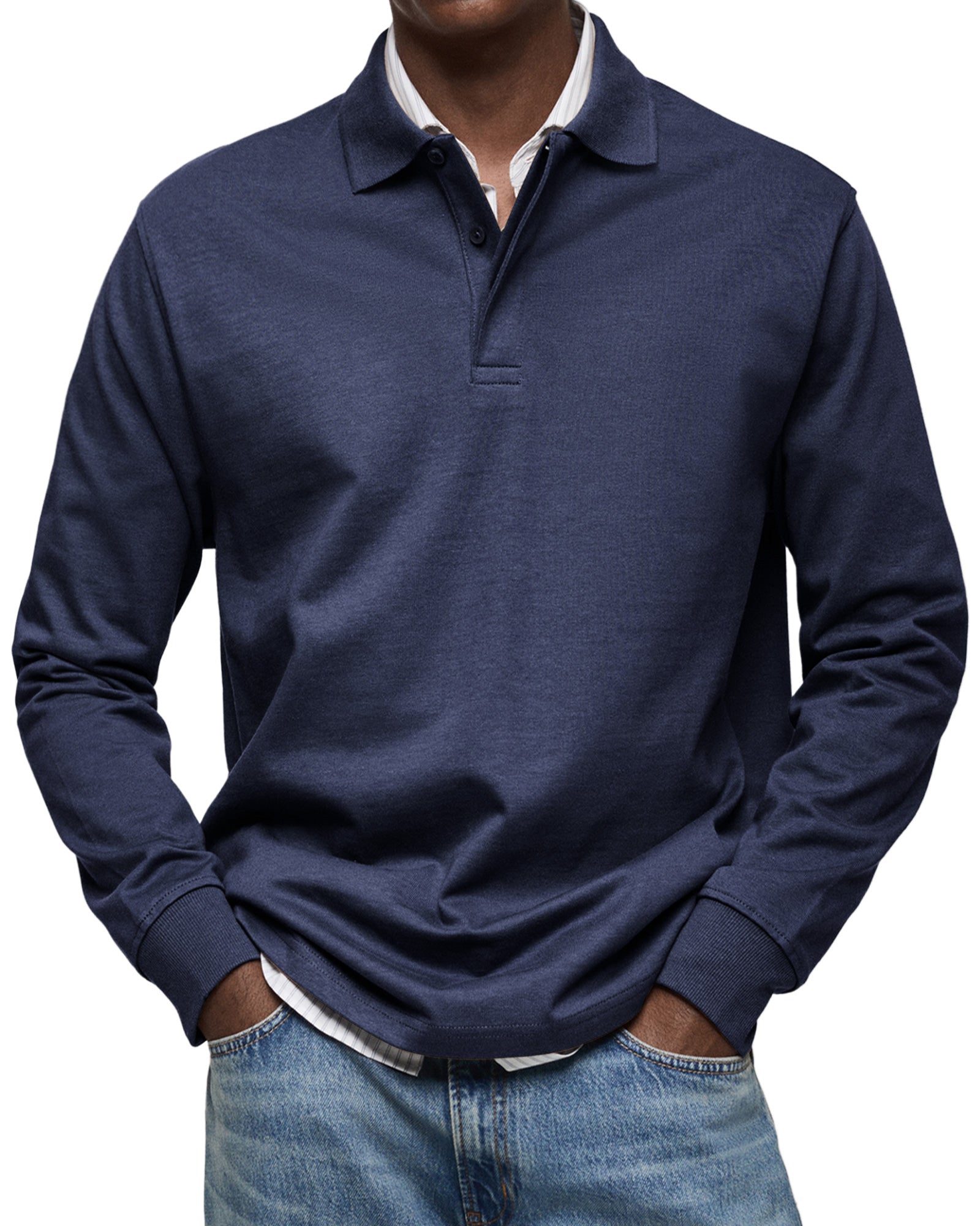 LUXE POLO MET LANGE MOUWEN