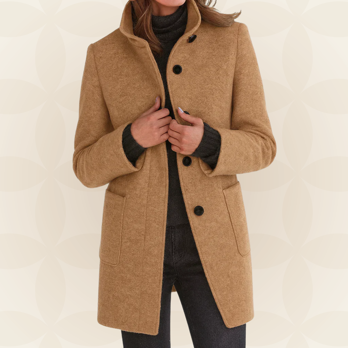 Damesjas met Hoge Kraag – Comfortabele Herfstjas