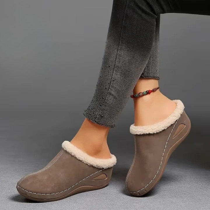 Bontgevoerde Slip-On Sandalen Dames – Warme Herfst Sloffen