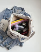 Geribde Draagtas Dames met Koorddetail – Herfst Shopper