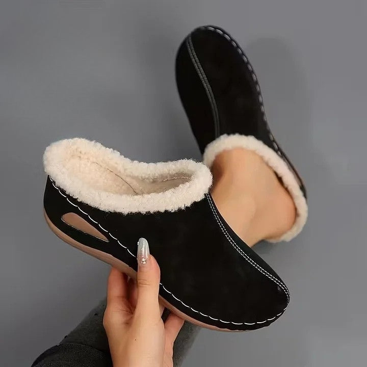 Bontgevoerde Slip-On Sandalen Dames – Warme Herfst Sloffen
