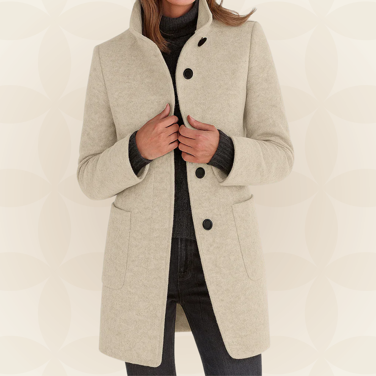 Damesjas met Hoge Kraag – Comfortabele Herfstjas