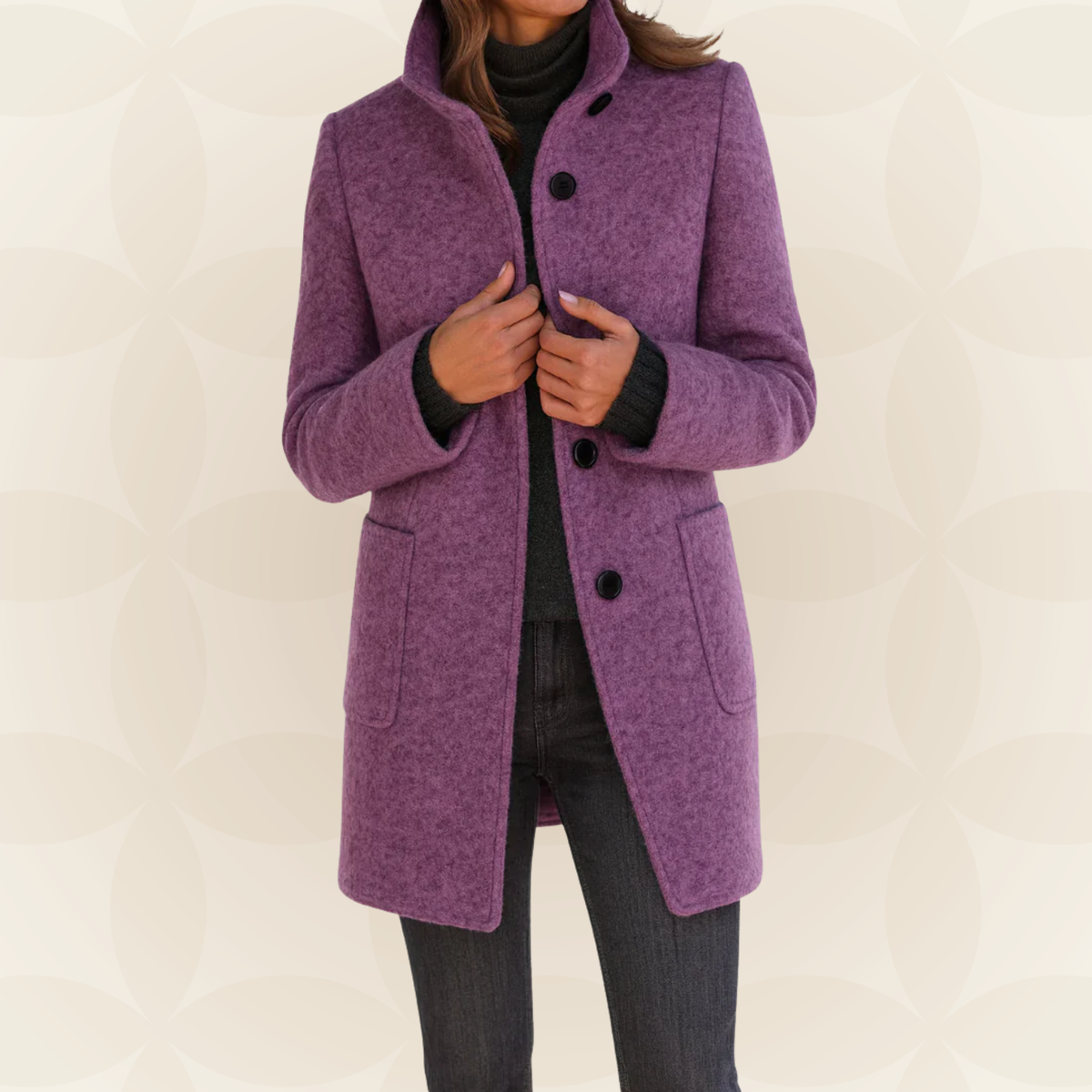 Damesjas met Hoge Kraag – Comfortabele Herfstjas