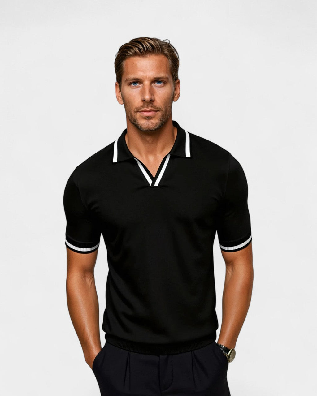Xalviere | CONTRASTAFWERK TRUI POLOSHIRT VOOR HEREN