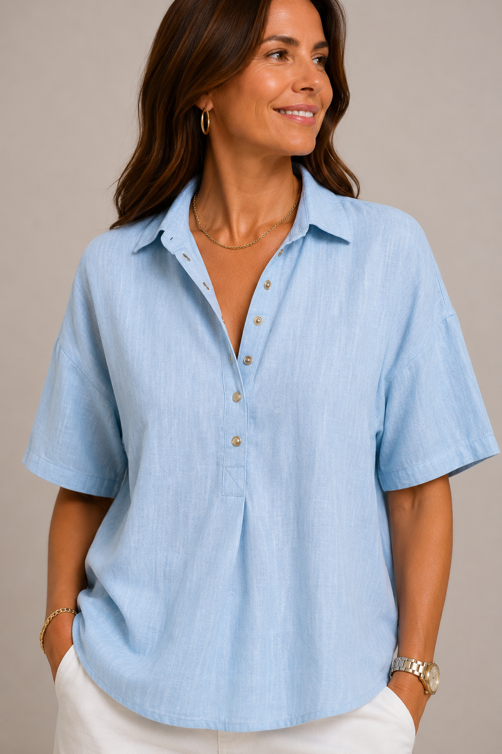 Camille Tijdloze Linnen Blouse