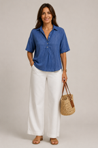 Camille Tijdloze Linnen Blouse