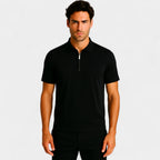 Xalviere | HEREN POLO KWART ZIP LICHTE MESH