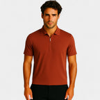 Xalviere | HEREN POLO KWART ZIP LICHTE MESH