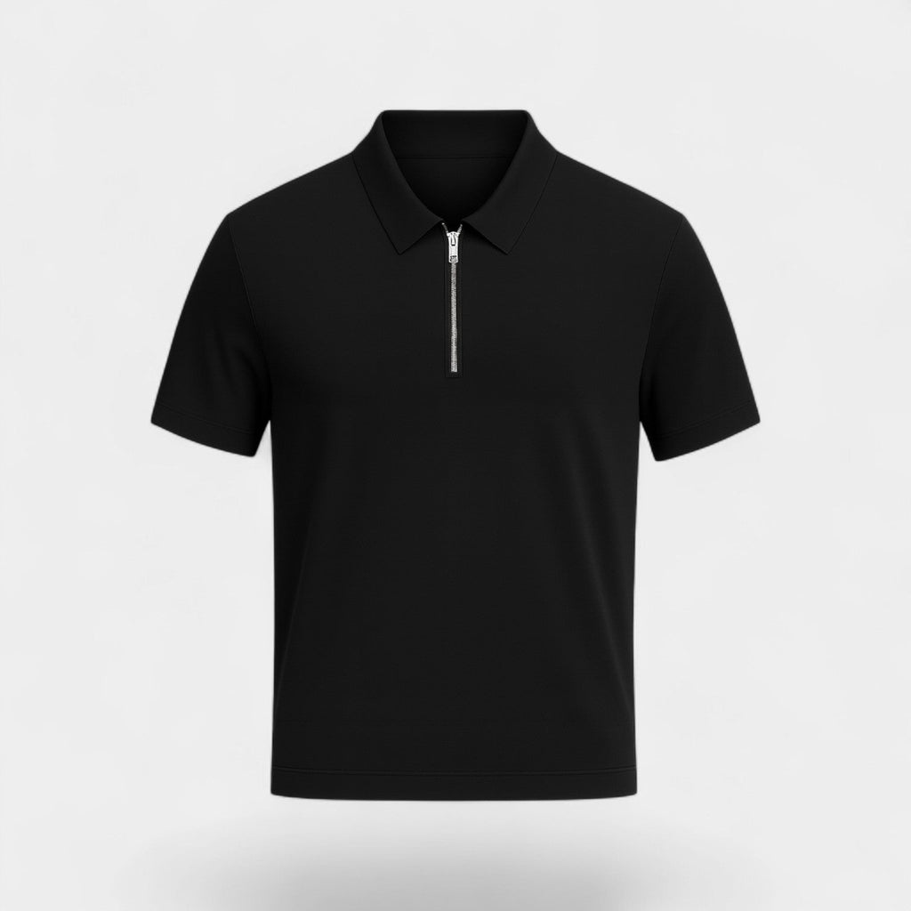 Xalviere | HEREN POLO KWART ZIP LICHTE MESH