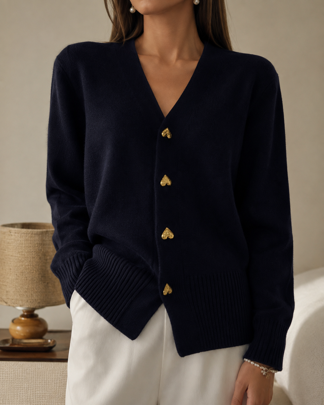 Stijlvol Gebreid Dames Vest - Warme Herfst Cardigan Met Knopen