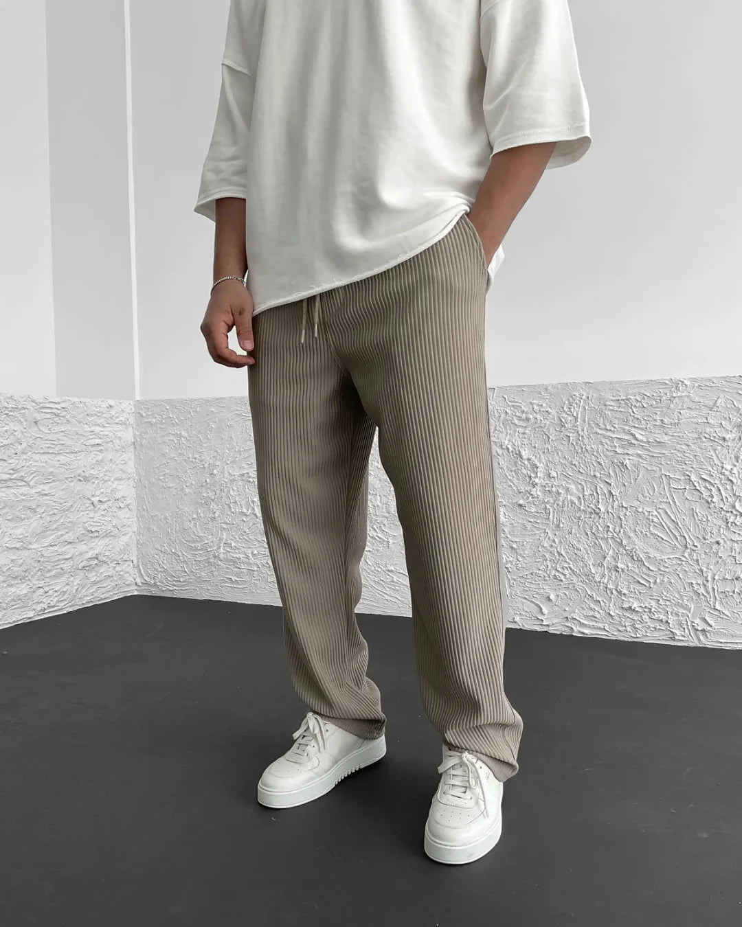 Luxe Rib Trousers in Relaxed Fit