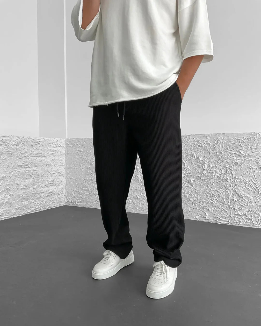 Luxe Rib Trousers in Relaxed Fit