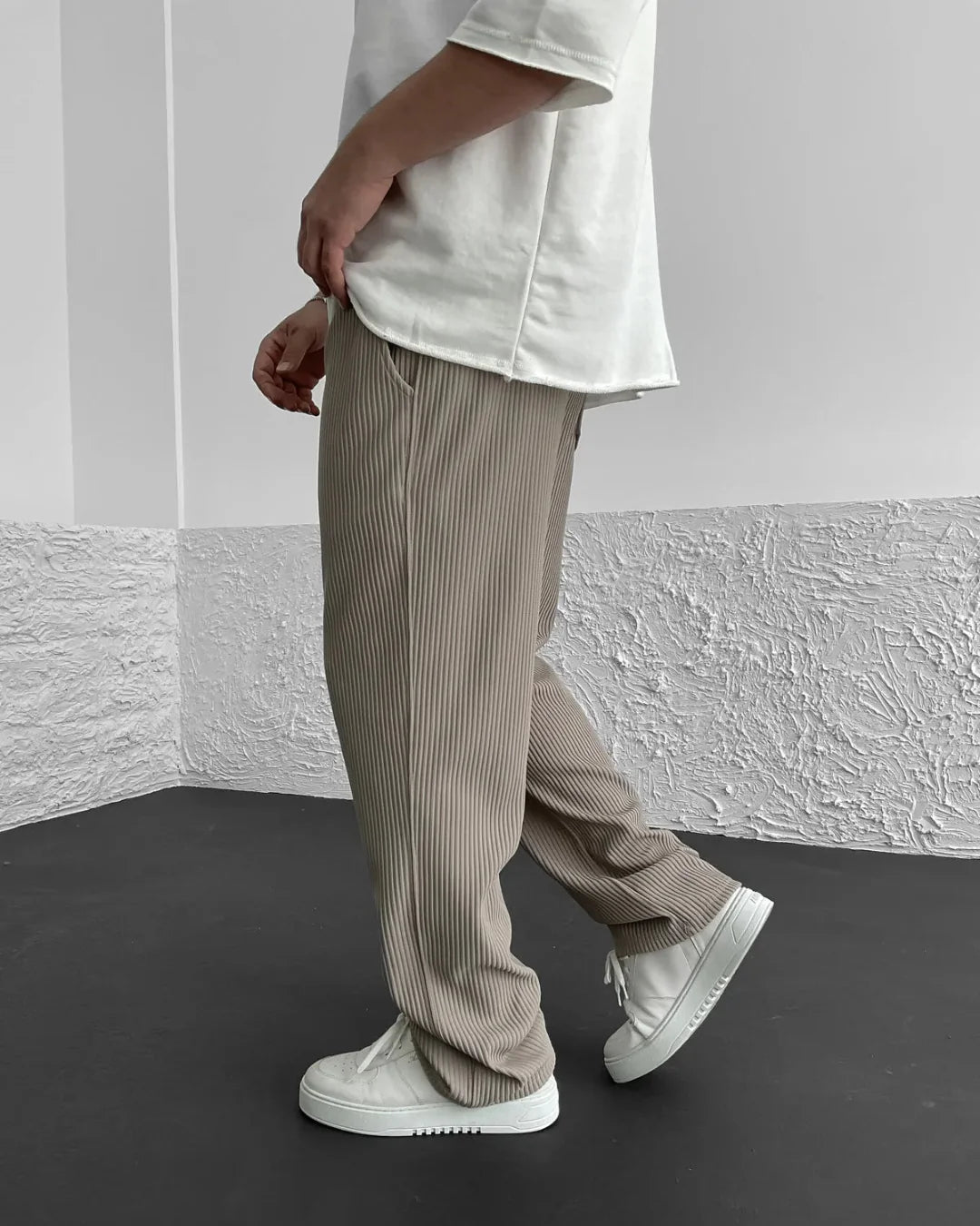 Luxe Rib Trousers in Relaxed Fit