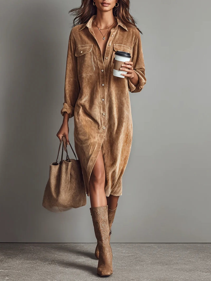 Moderne Damesjurk Herfst – Strakke Minimalistische Look