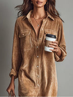 Moderne Damesjurk Herfst – Strakke Minimalistische Look