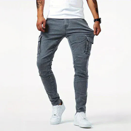 Cargo Jeans Heren – Slanke Herfst Jeans met Zakken