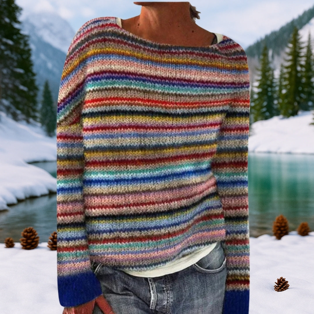 Retro IJslandse Trui Dames – Nordic Herfsttrui met Patroon
