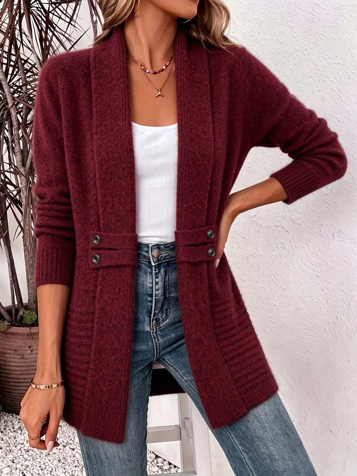 DAMES CARDIGAN MET OPEN VOORKANT
