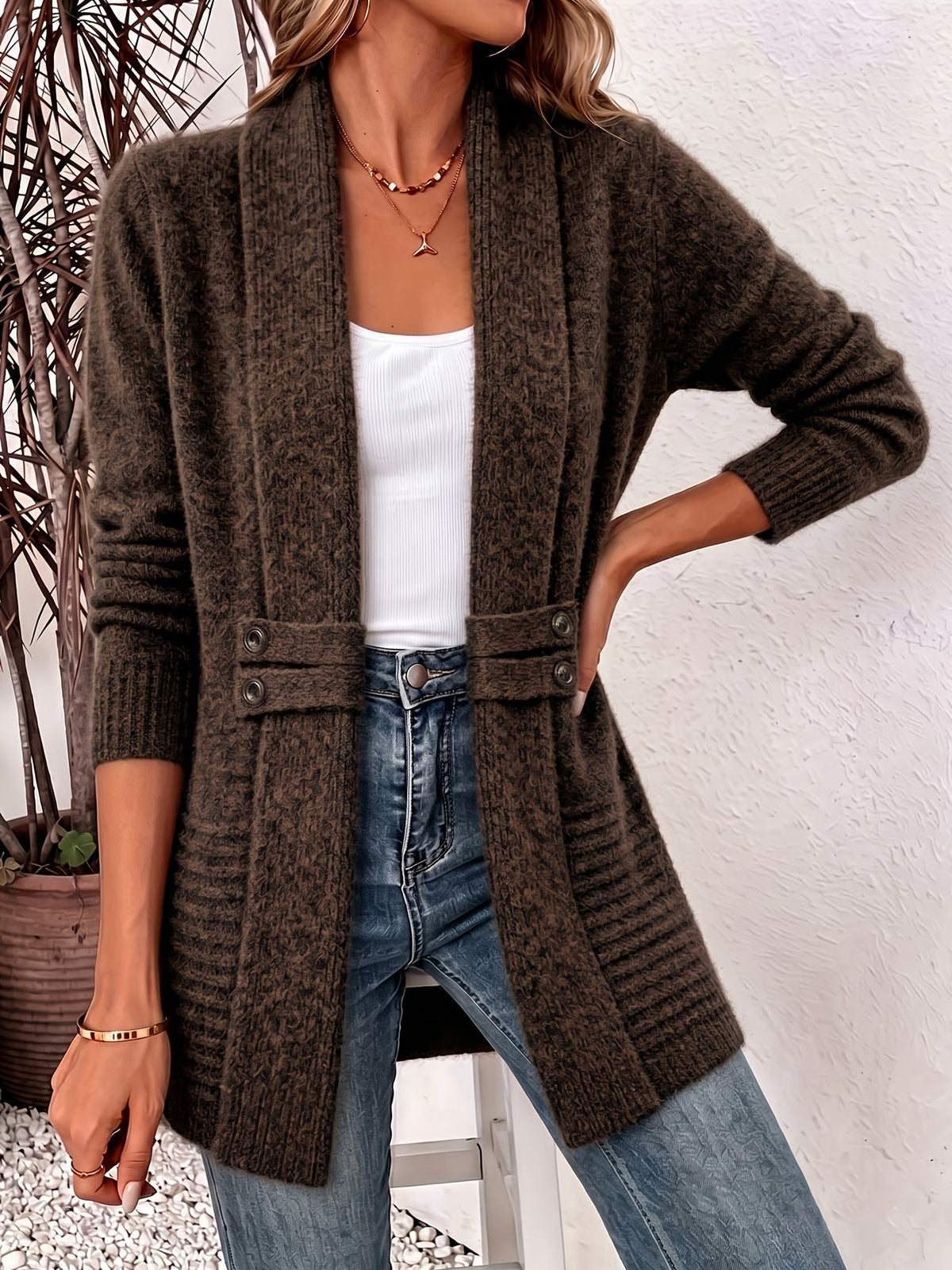 DAMES CARDIGAN MET OPEN VOORKANT