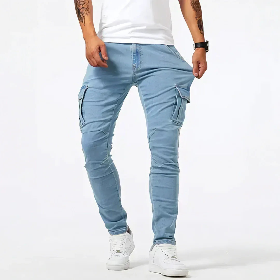 Cargo Jeans Heren – Slanke Herfst Jeans met Zakken