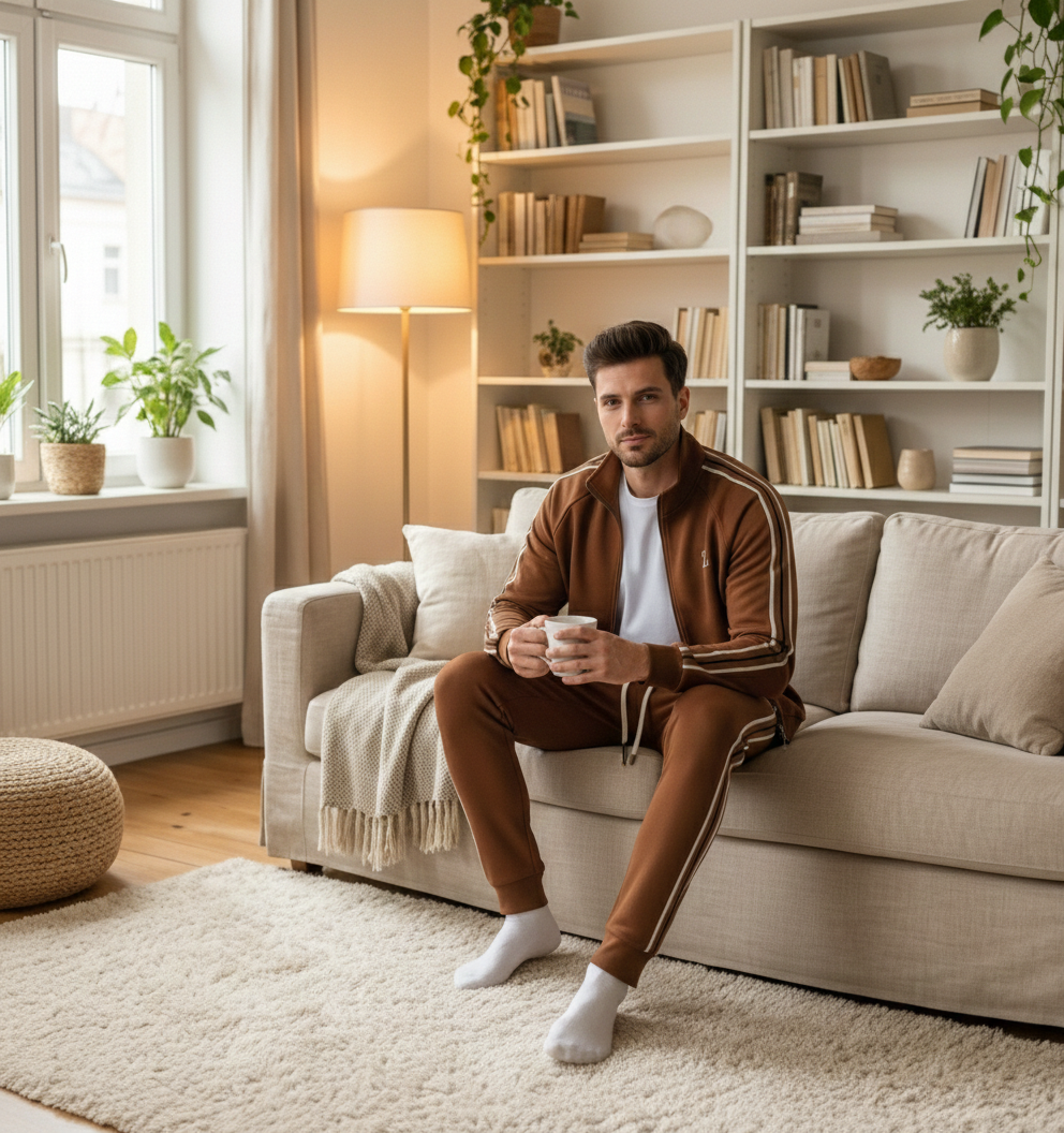 Gestreepte Tracksuit Heren – Casual Herfst Joggingpak